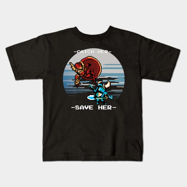 Catch her, Save her Kids T-Shirt by Meechemax